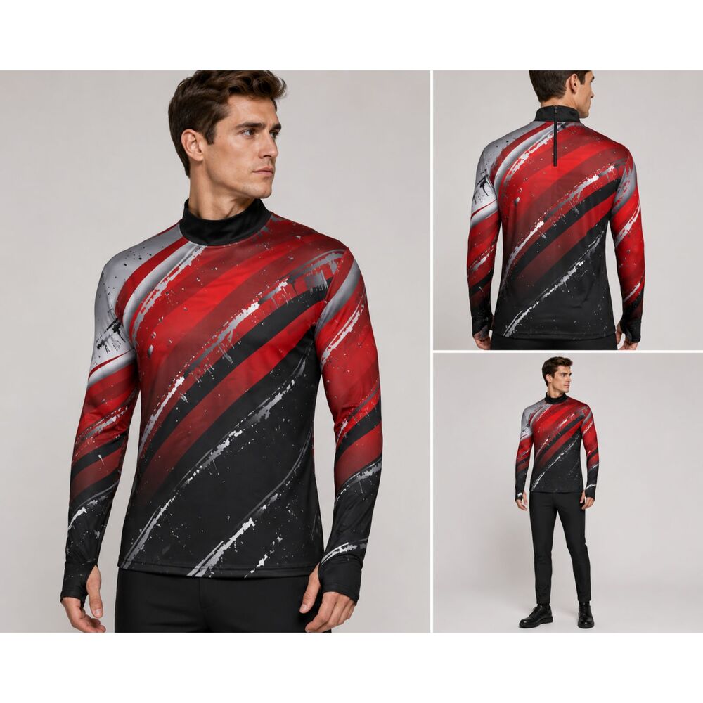 American Band Performance Plus Top CP-507 2XL Red Black Color Guard Dance NWT